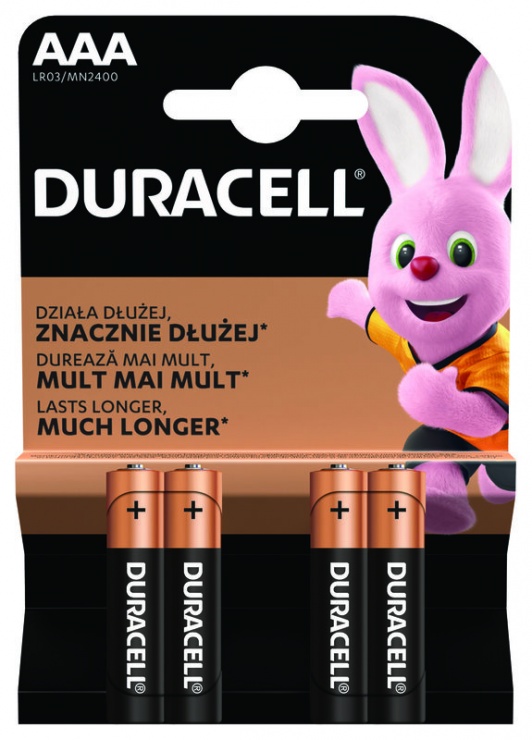 Imagine Set 4 buc baterie alcalina AAA LR3, Duracell